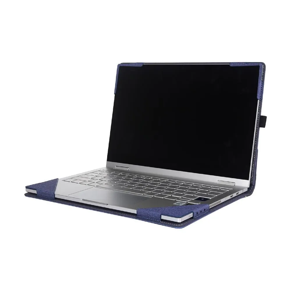 13.3 Inch Multifunctional Leather Laptop Case With Stand - Blue