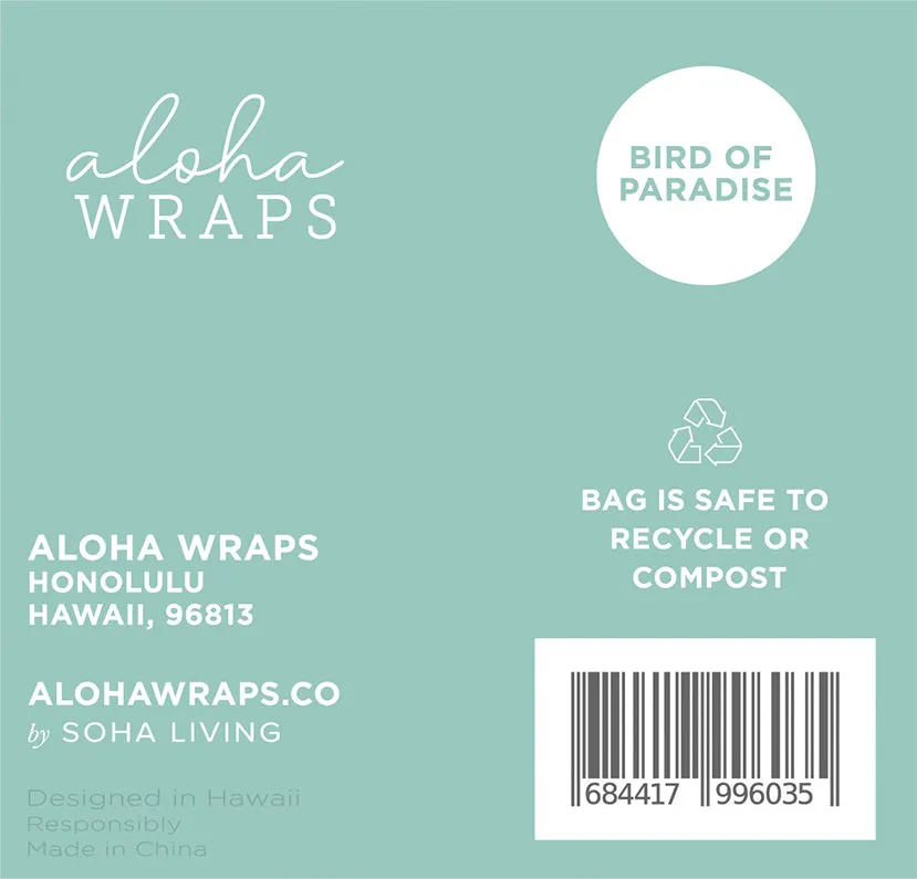 *Aloha Wraps Bird of Paradise Lunch Bags