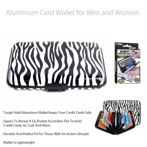Aluminum Card Wallet - Unique and Durable - Zebra