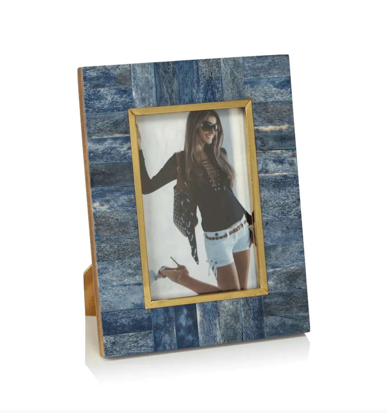 Biarritz Blue/Bone Picture Frame - 5x7