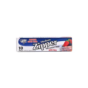 Chef Elite 10 Zipper Freezer Bags Flat Bottom 7x6.75x3.5in