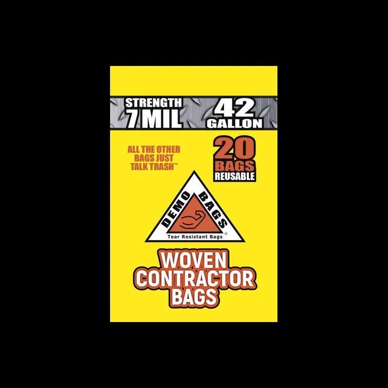 Demo Bags Ultimate Pro Pack 42 gal Contractor Bags Flap Tie 20 pk 7 mil