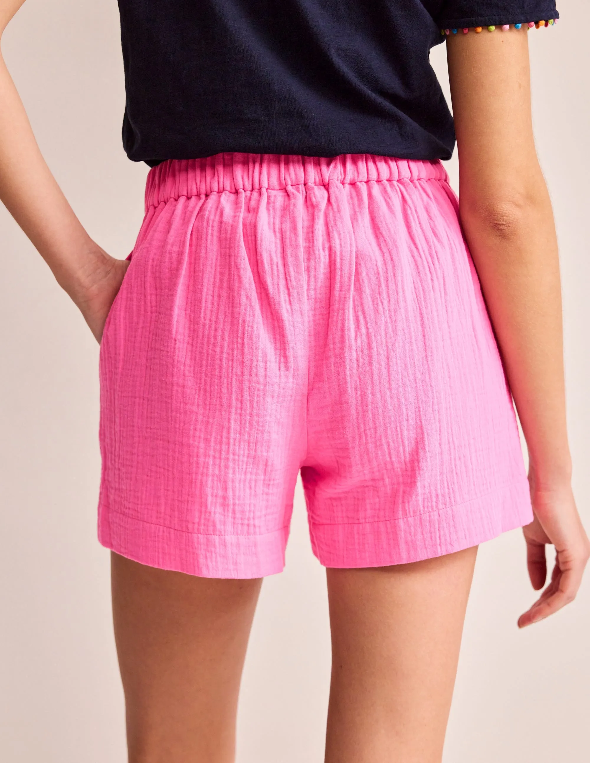 Double Cloth Shorts-Sangria Sunset