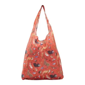 Eco Chic Lightweight Foldable Reusable Shopping Bag Woodland Red