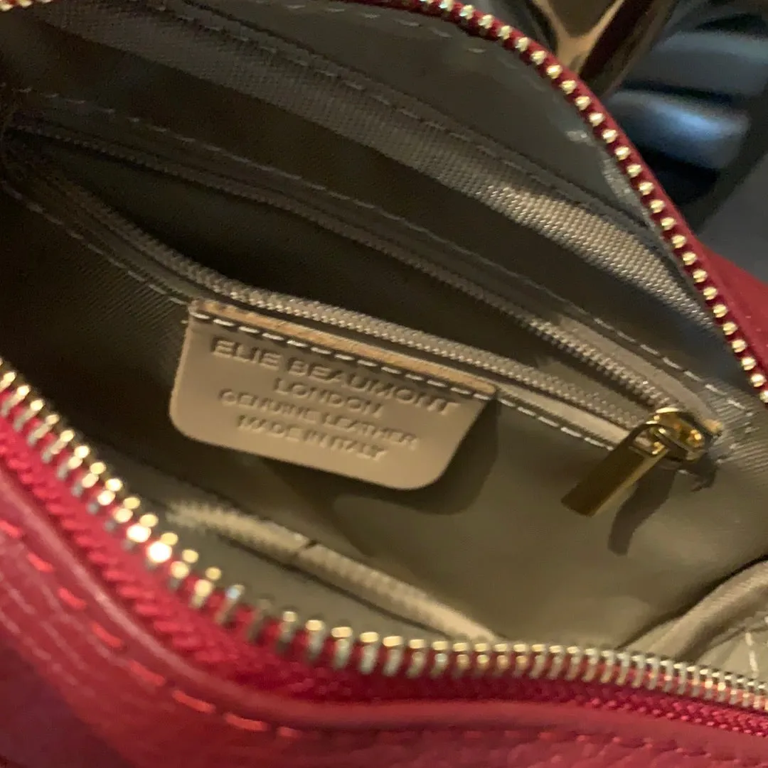 Elie Beaumont Wine Red Leather Bag