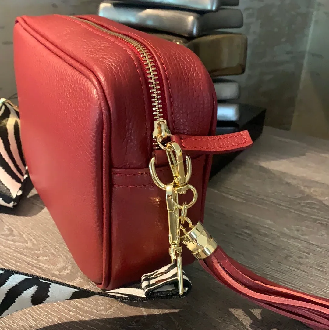 Elie Beaumont Wine Red Leather Bag