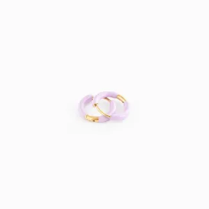 Enamel Hoop Earring - Lilac