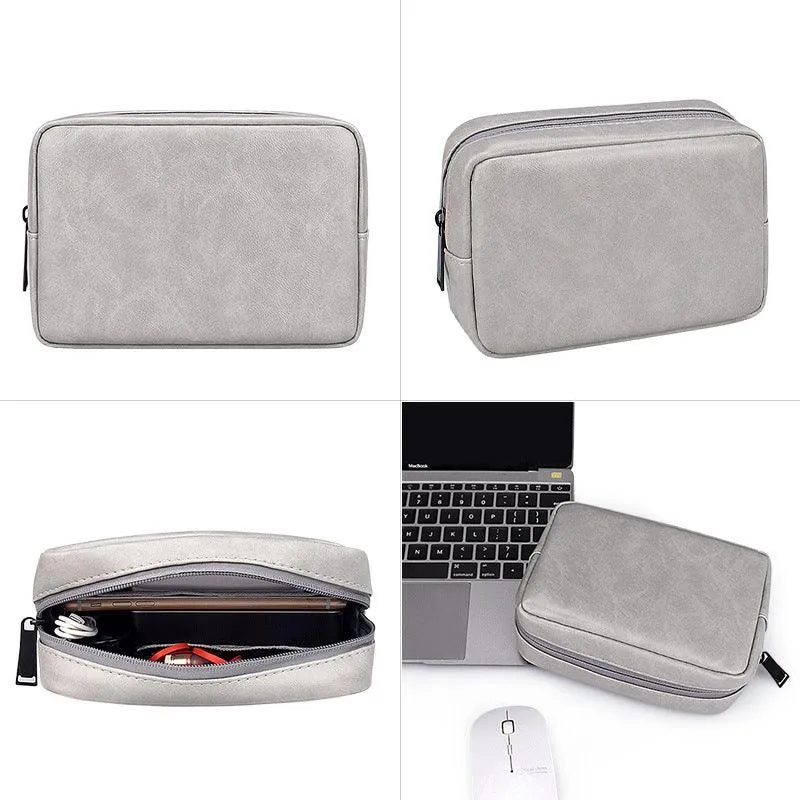 Genuine Leather Clutch Wallet Cell Phone Purse-Khaki
