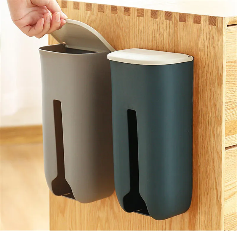 Grocery Bag Storage Holder & Dispenser - Genius Wall Mounted Container With Cover - Dispenser for Kitchen & Home Extra Bags