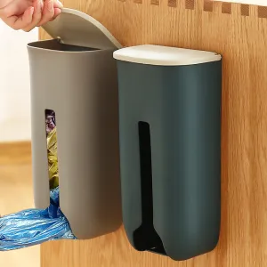 Grocery Bag Storage Holder & Dispenser - Genius Wall Mounted Container With Cover - Dispenser for Kitchen & Home Extra Bags