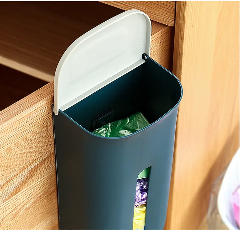 Grocery Bag Storage Holder & Dispenser - Genius Wall Mounted Container With Cover - Dispenser for Kitchen & Home Extra Bags