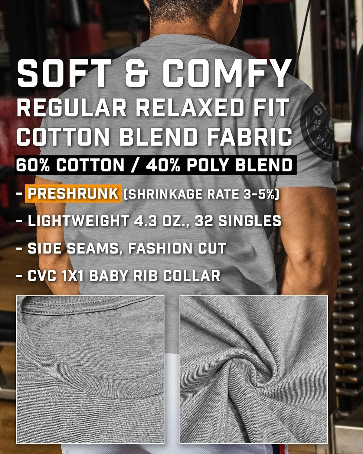 Gymish Lifestyle Stay Focused Mens Bodybuilding T-Shirts Graphic Tees Short Sleeve Workout Shirt