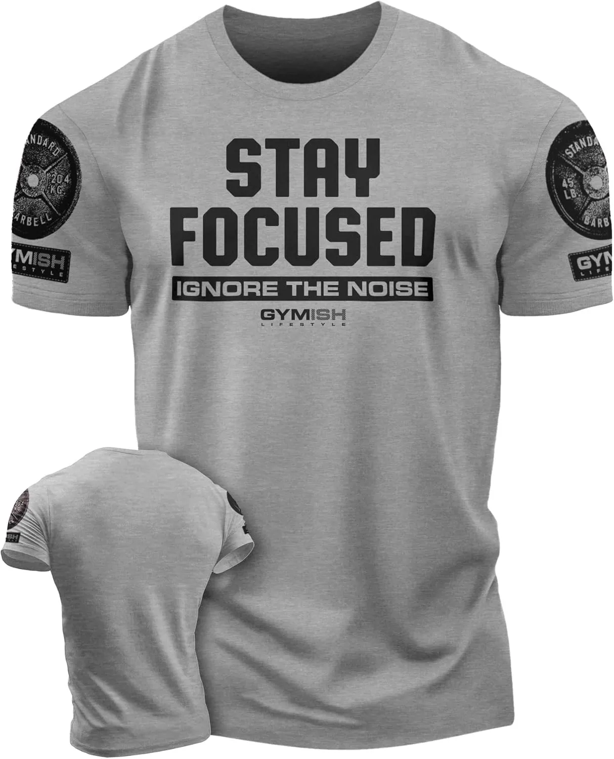 Gymish Lifestyle Stay Focused Mens Bodybuilding T-Shirts Graphic Tees Short Sleeve Workout Shirt