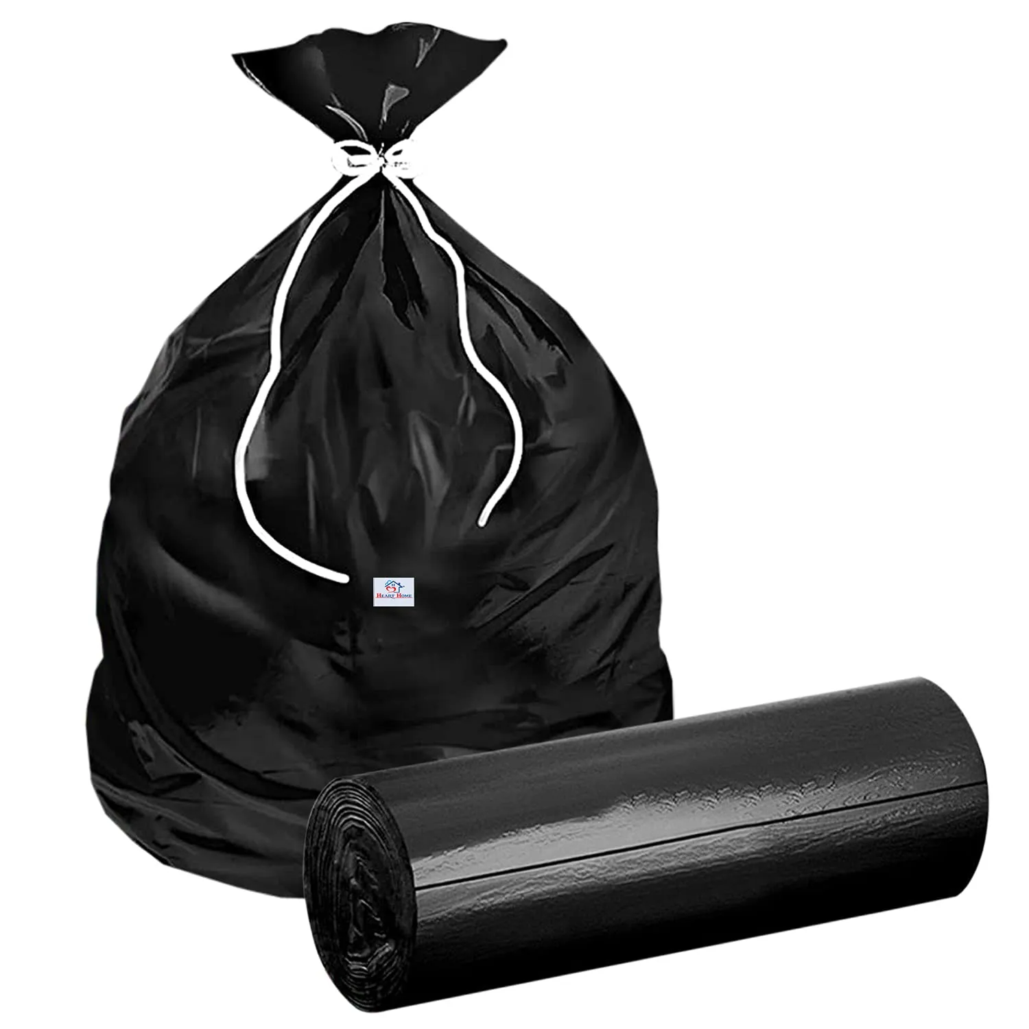 Heart Home Small 60 Garbage Bags/Dustbin Bags, 17x19 Inches (Black)-HS41HEARTHH24003