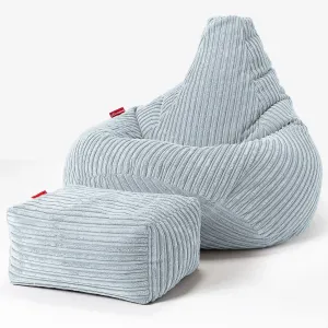 Highback Bean Bag Chair - Cord Baby Blue