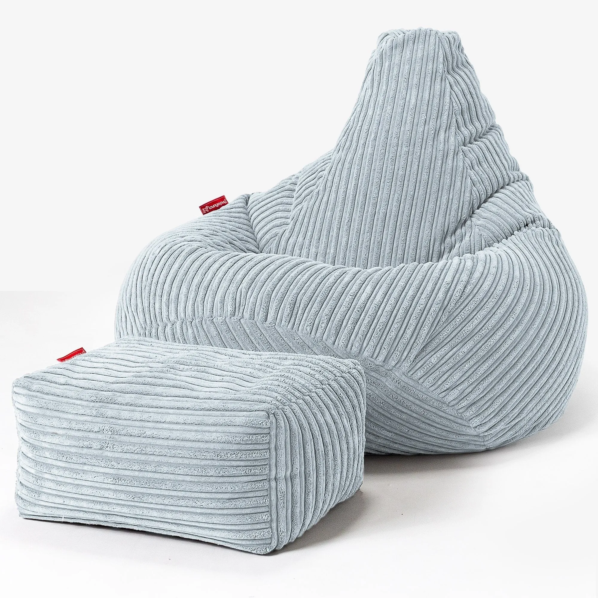 Highback Bean Bag Chair - Cord Baby Blue