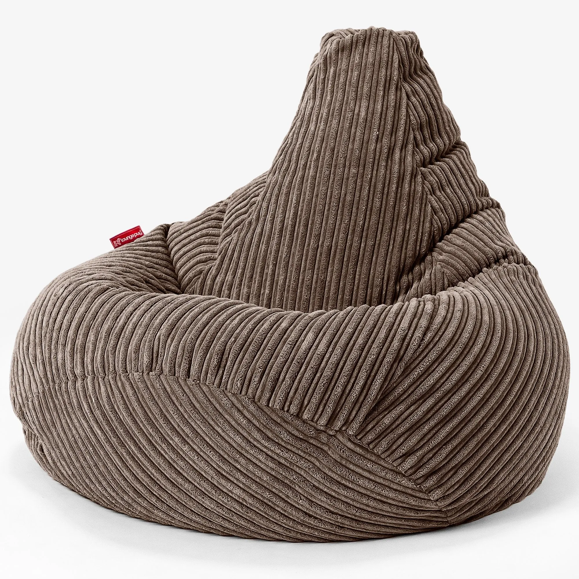 Highback Bean Bag Chair - Cord Mocha Brown