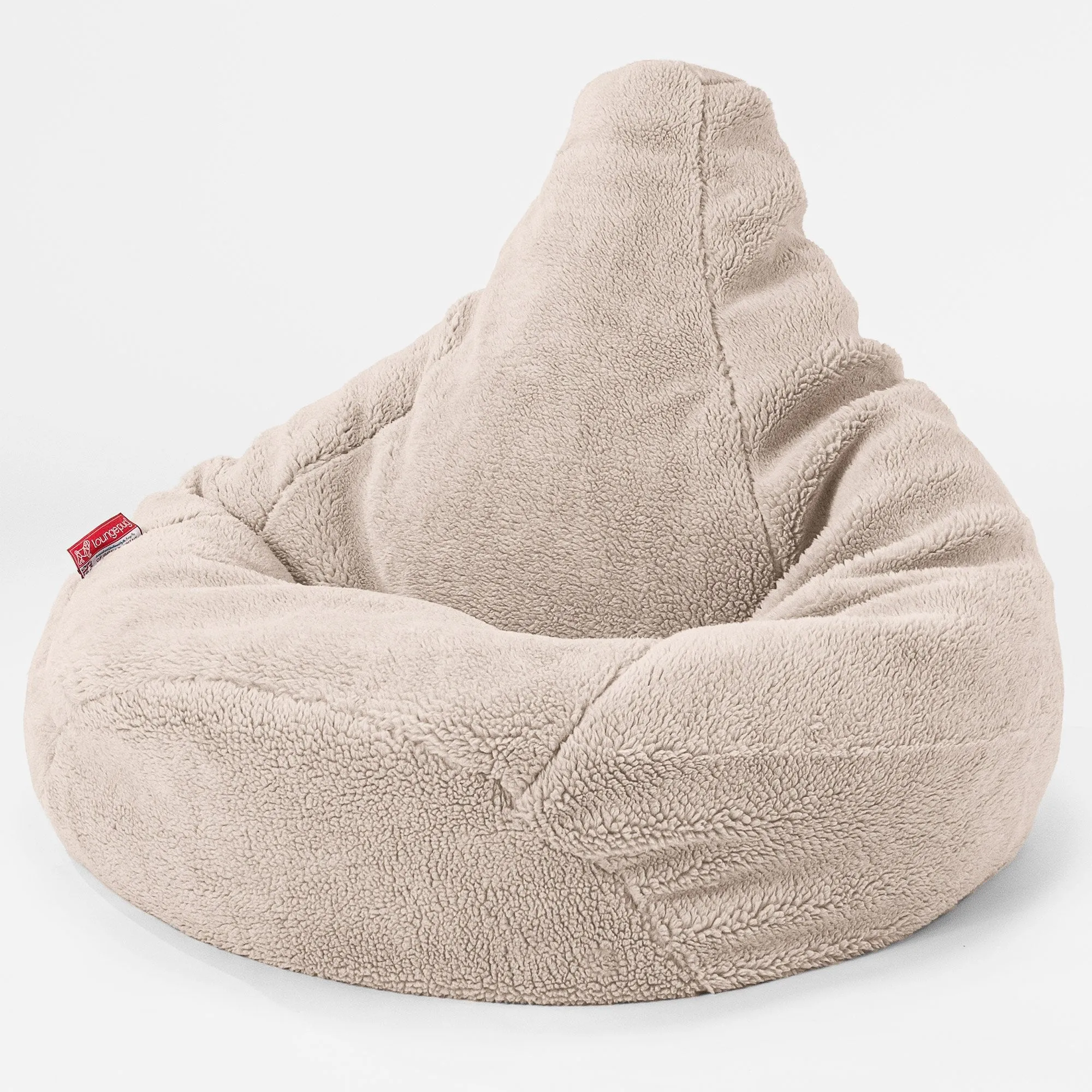 Highback Bean Bag Chair - Teddy Faux Fur Mink