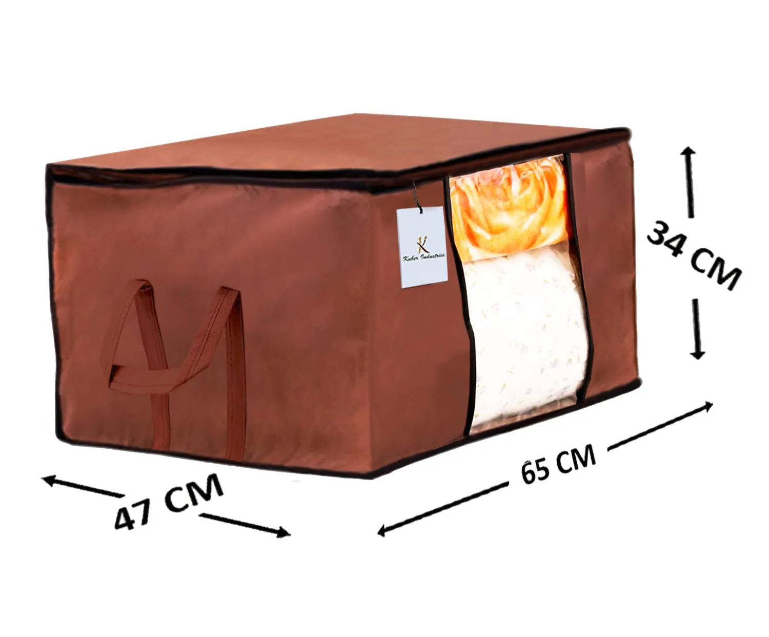 Kuber Industries Underbed Storage Bag, Storage Organiser, Blanket Cover Set of 6 - Dark Brown, Extra Large Size-CTKTC23823