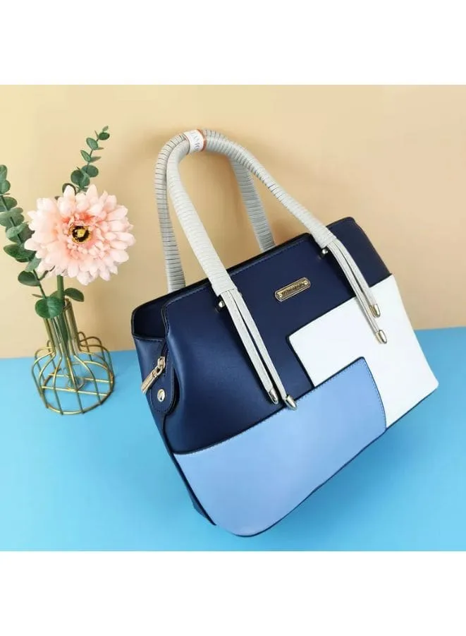Minimalist Tri Color  Shoulder Bag with Detachable Strap