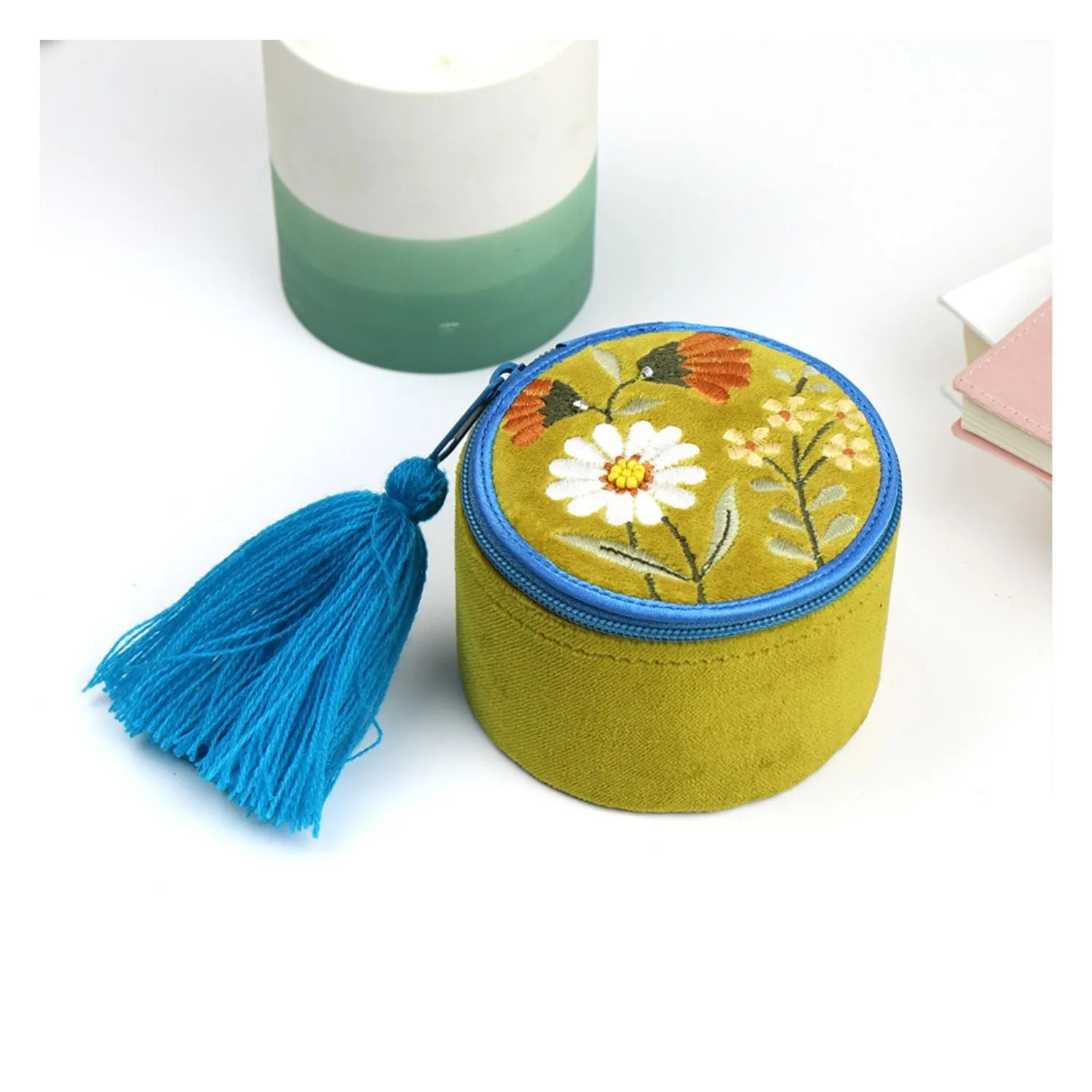 POM Small Autumn Mustard Hedgehog In Wildflower Jewellery Box