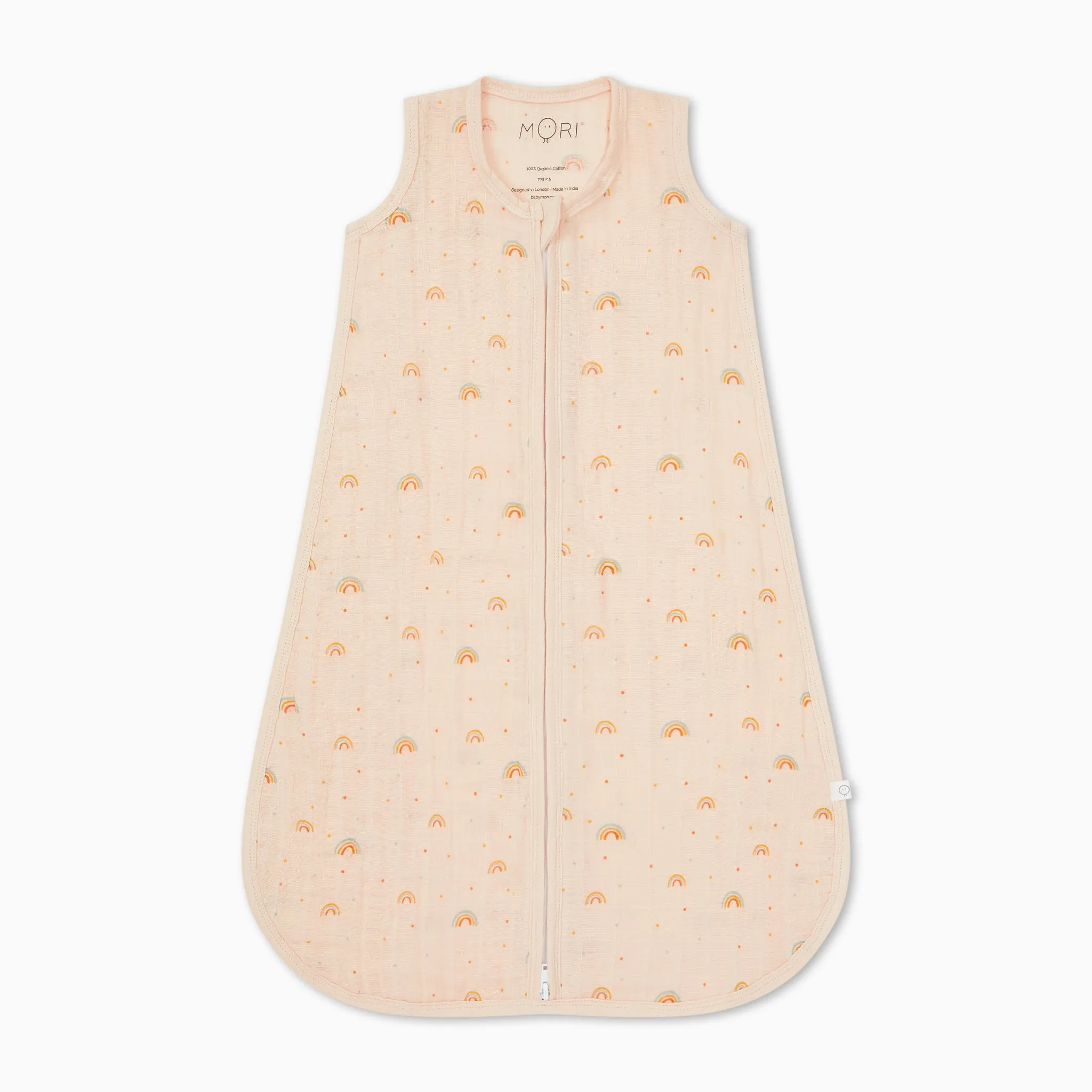 Rainbow Print Muslin Front Opening Sleep Sack 0.5 TOG