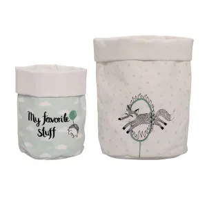 Set of Cotton Storage Bags - Green