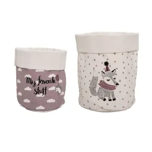 Set of Cotton Storage Bags - Purple