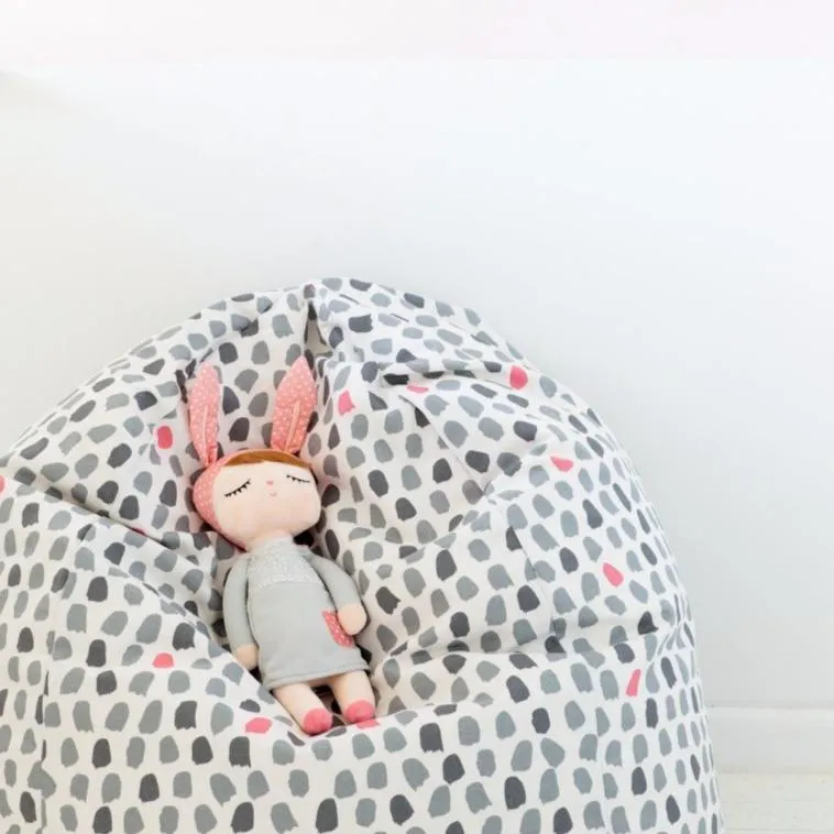 Splotches Bean Bag - Pink & Grey