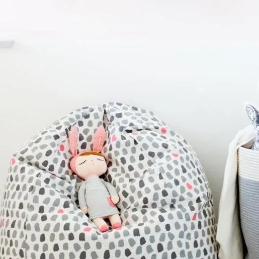 Splotches Bean Bag - Pink & Grey