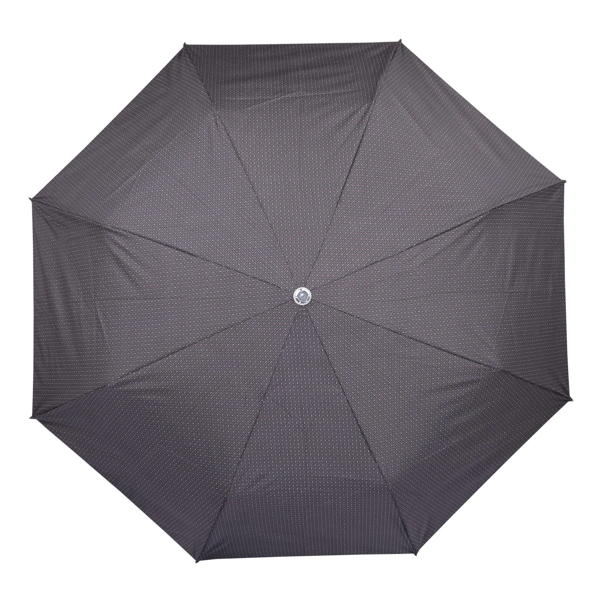 THE CLOWNFISH Umbrella 3 Fold Auto Open Waterproof Pongee Double Coated Silver Lined Umbrellas For Men and Women (Checks Design- Grey)