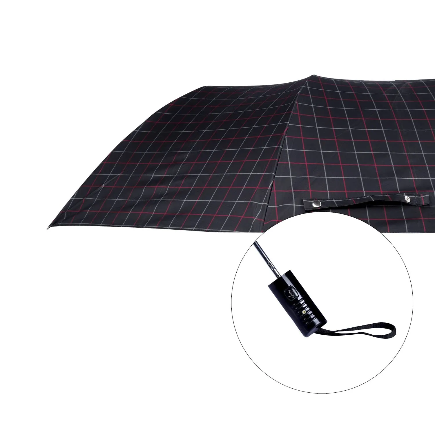 THE CLOWNFISH Umbrella Drizzle Series 2- Fold Auto Open Waterproof Pongee Umbrellas For Men and Women (Checks Design- Dark Pink)