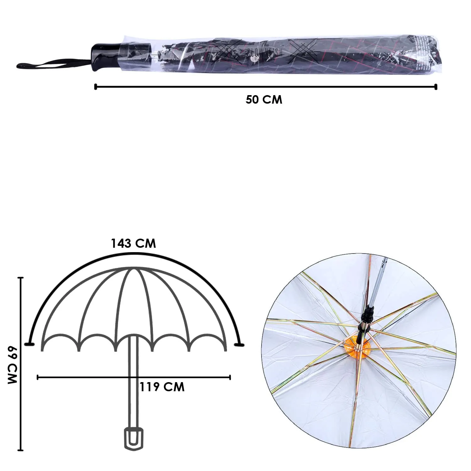 THE CLOWNFISH Umbrella Drizzle Series 2- Fold Auto Open Waterproof Pongee Umbrellas For Men and Women (Checks Design- Dark Pink)