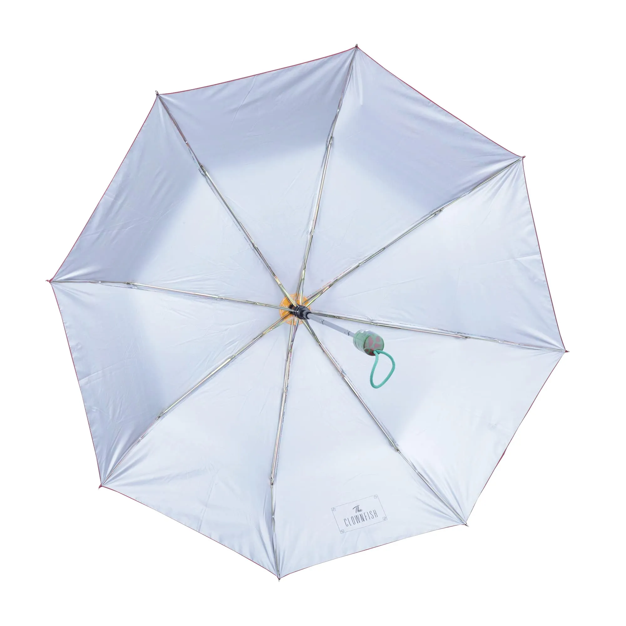 THE CLOWNFISH Umbrella Octagon Series 3 Fold Auto Open Waterproof Water Repellent Nylon Double Coated Silver Lined Umbrellas For Men and Women (Multicolour-Green Handle)