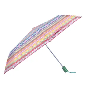 THE CLOWNFISH Umbrella Octagon Series 3 Fold Auto Open Waterproof Water Repellent Nylon Double Coated Silver Lined Umbrellas For Men and Women (Multicolour-Green Handle)