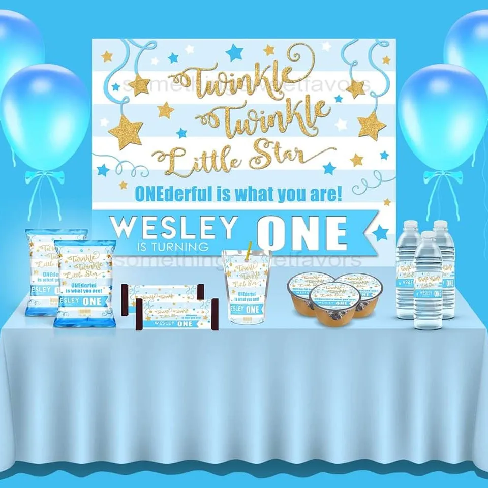 Twinkle Twinkle Little Star Boy Birthday Theme - FREE SHIPPING
