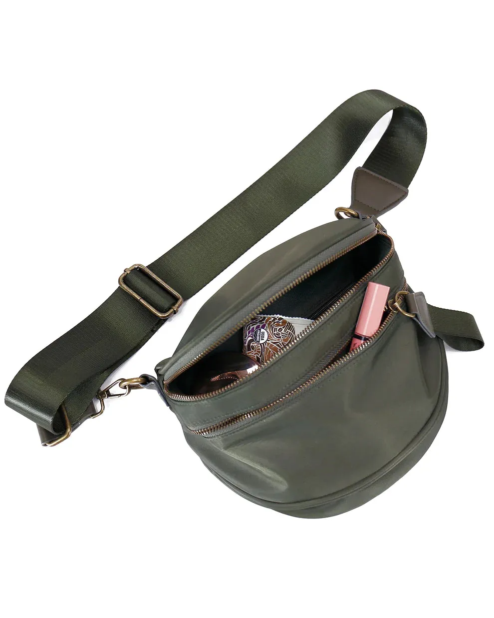 Zippered Belt Bag by Grace & Lace - Olive
